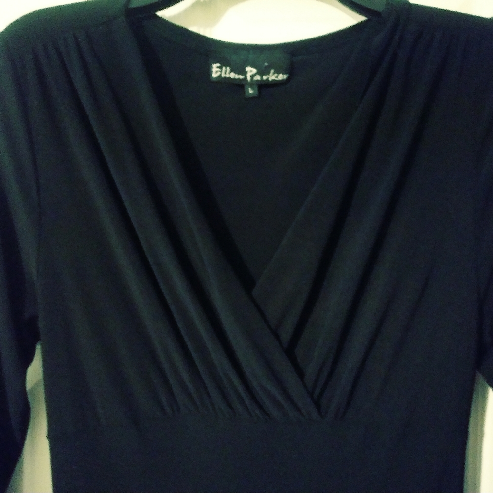 Ellen Parker Charming Vintage Black Dress.🌹SIZE Large👗👠👠A Fabulous Gift. 🎁
